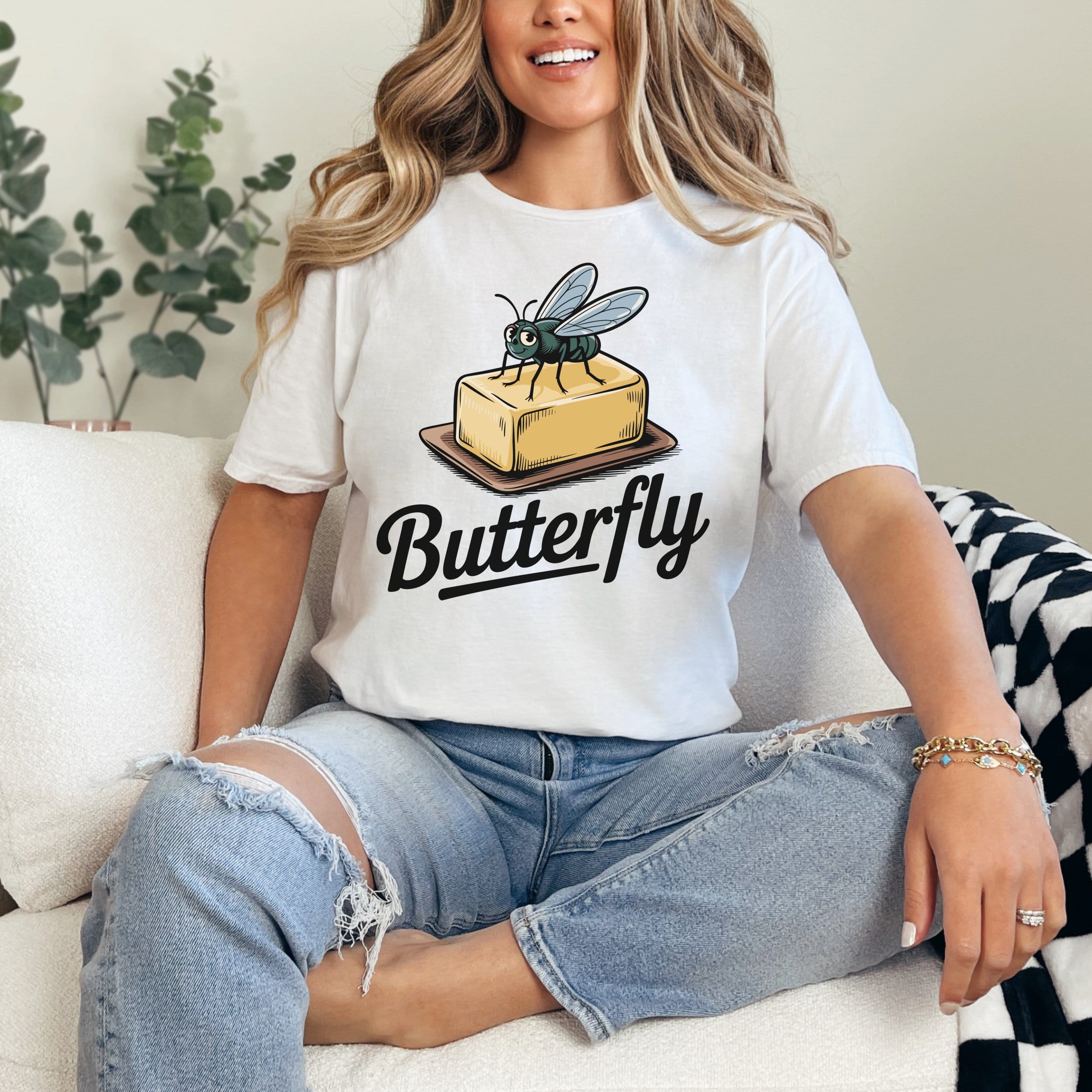 Fly on Butter Butterfly T-Shirts