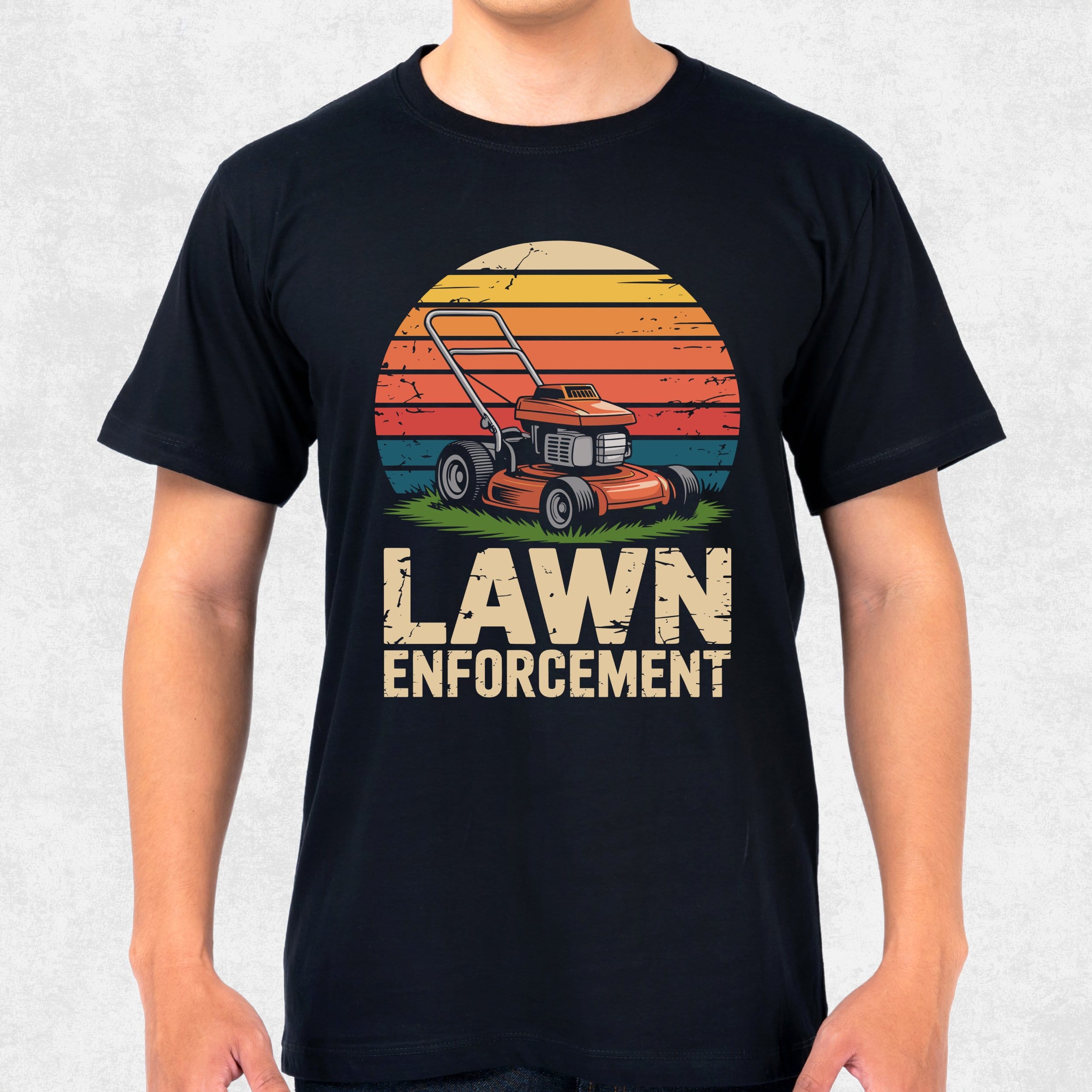 Lawn Enforcement Retro Sunset T-Shirts