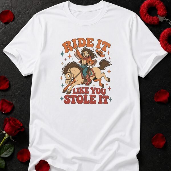 Ride It Like You Stole It T-Shirt funny adult humor t-shirt