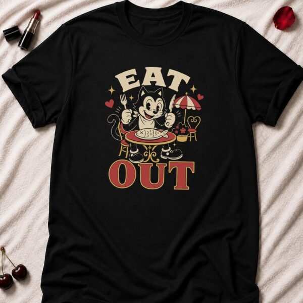 Eat Out Cat T-Shirt funny adult humor t-shirt