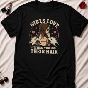 Girls Love When You Do Their Hair T-Shirt funny adult humor t-shirt