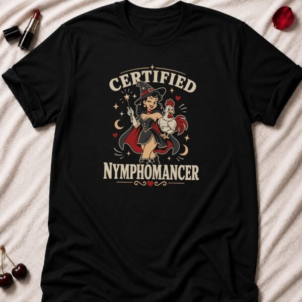 Certified Nymphomancer T-Shirt funny adult humor t-shirt