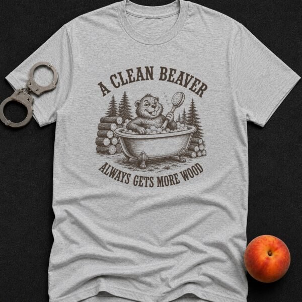 Clean Beaver Gets More Wood - Funny Men's Graphic T-Shirt | Imaginatio