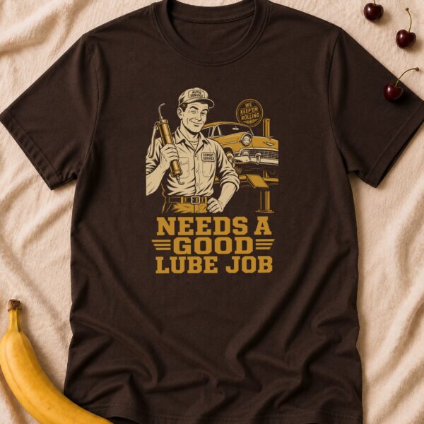 Lube Job Mechanic - Funny Men's Graphic T-Shirt | Imaginatio