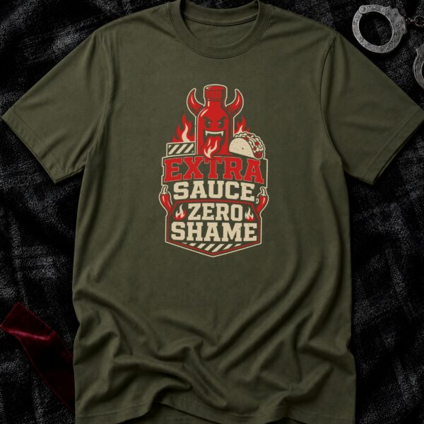 Extra Sauce Zero Shame - Funny Men's Graphic T-Shirt | Imaginatio
