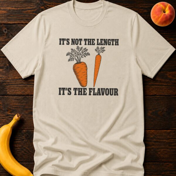 Flavour Over Length t-shirt with carrot graphic