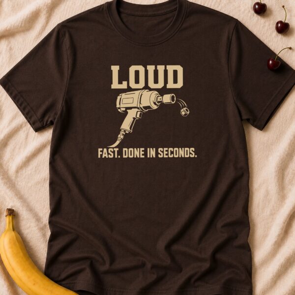 Loud Fast mechanic t-shirt with impact wrench graphic